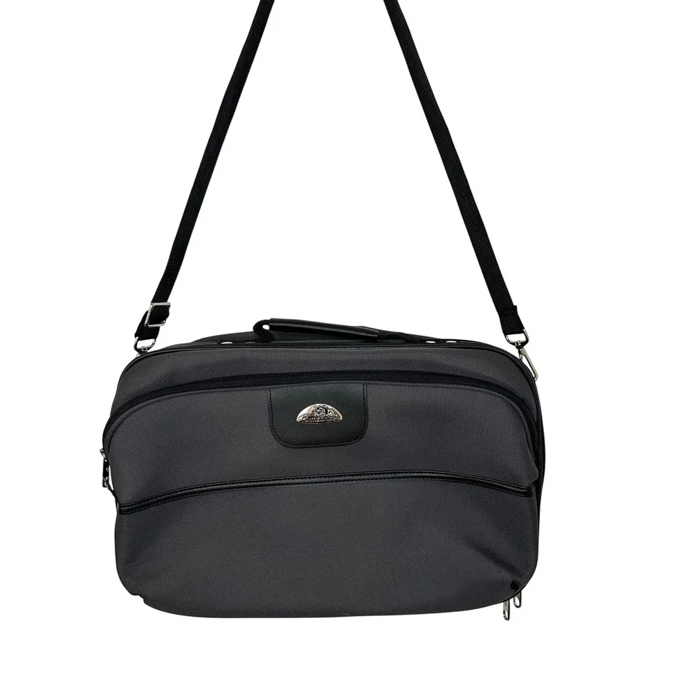 Samsonite Messenger Bag Charcoal Gray Professional Briefcase Travel Bag